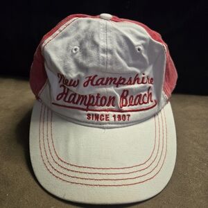 New Hampshire Hampton Beach Red and White Cap